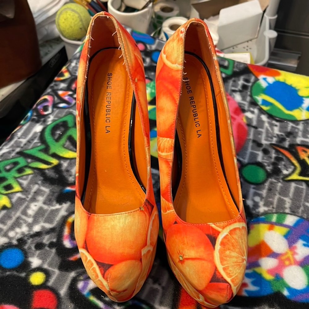 Shoe Republic LA Orange High Heels